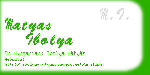 matyas ibolya business card